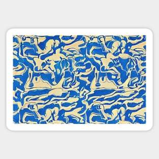 Background blue wavy strokes Sticker